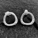 Load image into Gallery viewer, Handmade &#39;Mira&#39; Irregular Textured 925 Sterling Silver Stud Earrings
