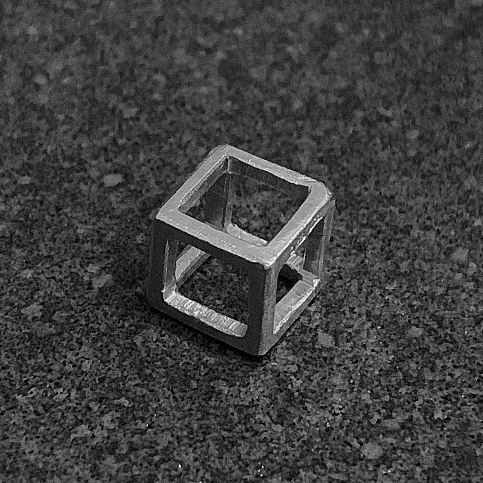 Small Handcrafted 3D Cube Pendant 925 Sterling Silver Necklace