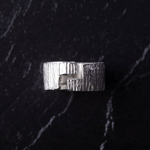 Handcrafted Open Jigsaw Textured Chunky 925 Sterling Silver Ring