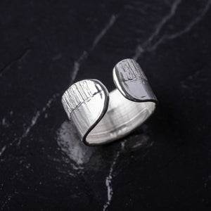 Handcrafted Textured Open Chunky 925 Sterling Silver Ring