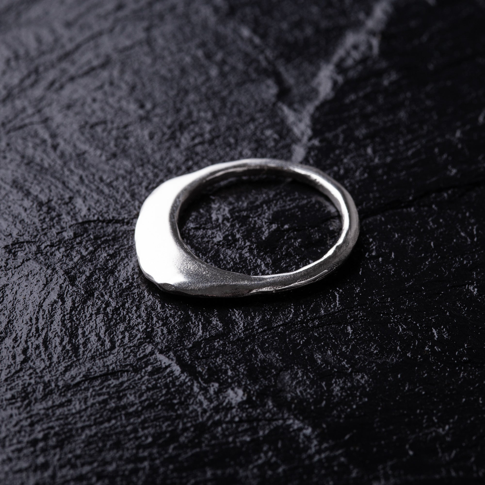 Handcrafted Rough Edge 925 Sterling Silver Stacking Ring