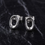 Load image into Gallery viewer, Handcrafted Textured Oval 925 Sterling Silver Stud Earrings
