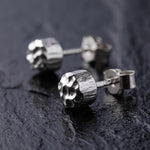 Load image into Gallery viewer, Handmade Textured Circular 925 Sterling Silver Stud Earrings
