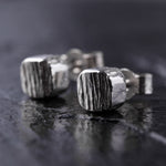 Load image into Gallery viewer, Handmade Textured 925 Silver Sterling Stud Earrings
