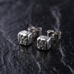 Load image into Gallery viewer, Handmade Square Textured 925 Sterling Silver Stud Earrings
