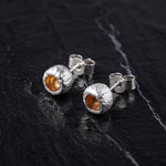 Load image into Gallery viewer, Handcrafted Acorn Textured Round 925 Sterling Silver Earrings
