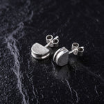 Load image into Gallery viewer, Handmade Mica Semicircle 925 Sterling Silver Stud Earrings
