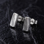 Load image into Gallery viewer, Handmade Rectangular Textured 925 Sterling Silver stud earrings
