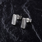 Load image into Gallery viewer, Handmade Rectangular Textured 925 Sterling Silver stud earrings
