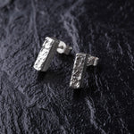 Load image into Gallery viewer, Handcrafted Marl Textured Rectangular 925 Sterling Silver Stud Earrings
