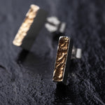 Load image into Gallery viewer, Handcrafted Marl Textured Rectangular 925 Sterling Silver Stud Earrings
