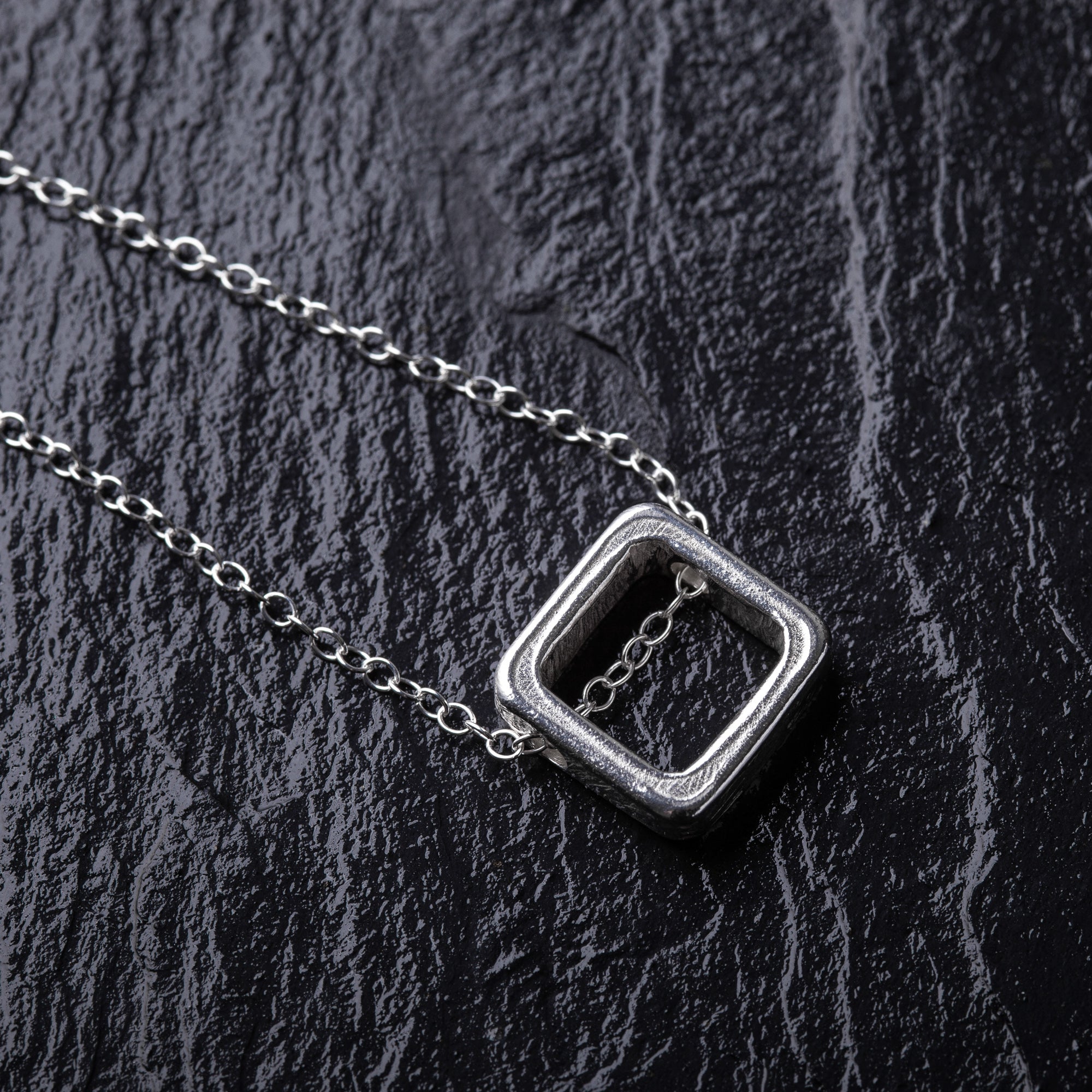 Hand crafted Cube Pendant with 925 Sterling Silver Necklace