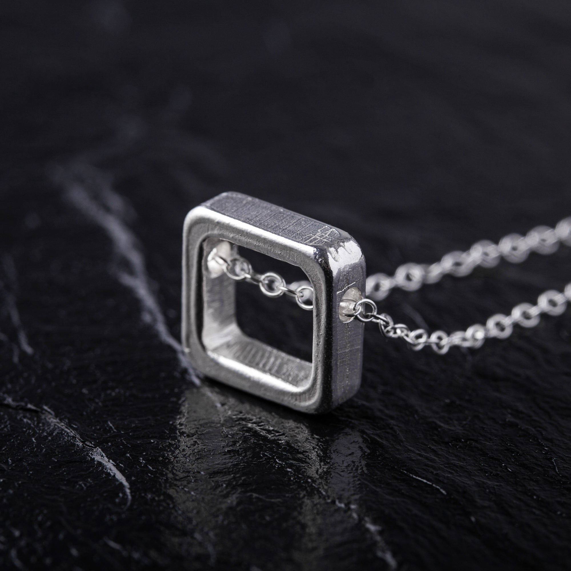 Hand crafted Cube Pendant with 925 Sterling Silver Necklace