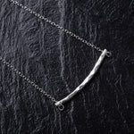 Load image into Gallery viewer, Curved Textured Bar Necklace in 925 Sterling Silver
