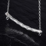 Load image into Gallery viewer, Curved Textured Bar Necklace in 925 Sterling Silver
