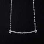 Load image into Gallery viewer, Curved Textured Bar Necklace in 925 Sterling Silver
