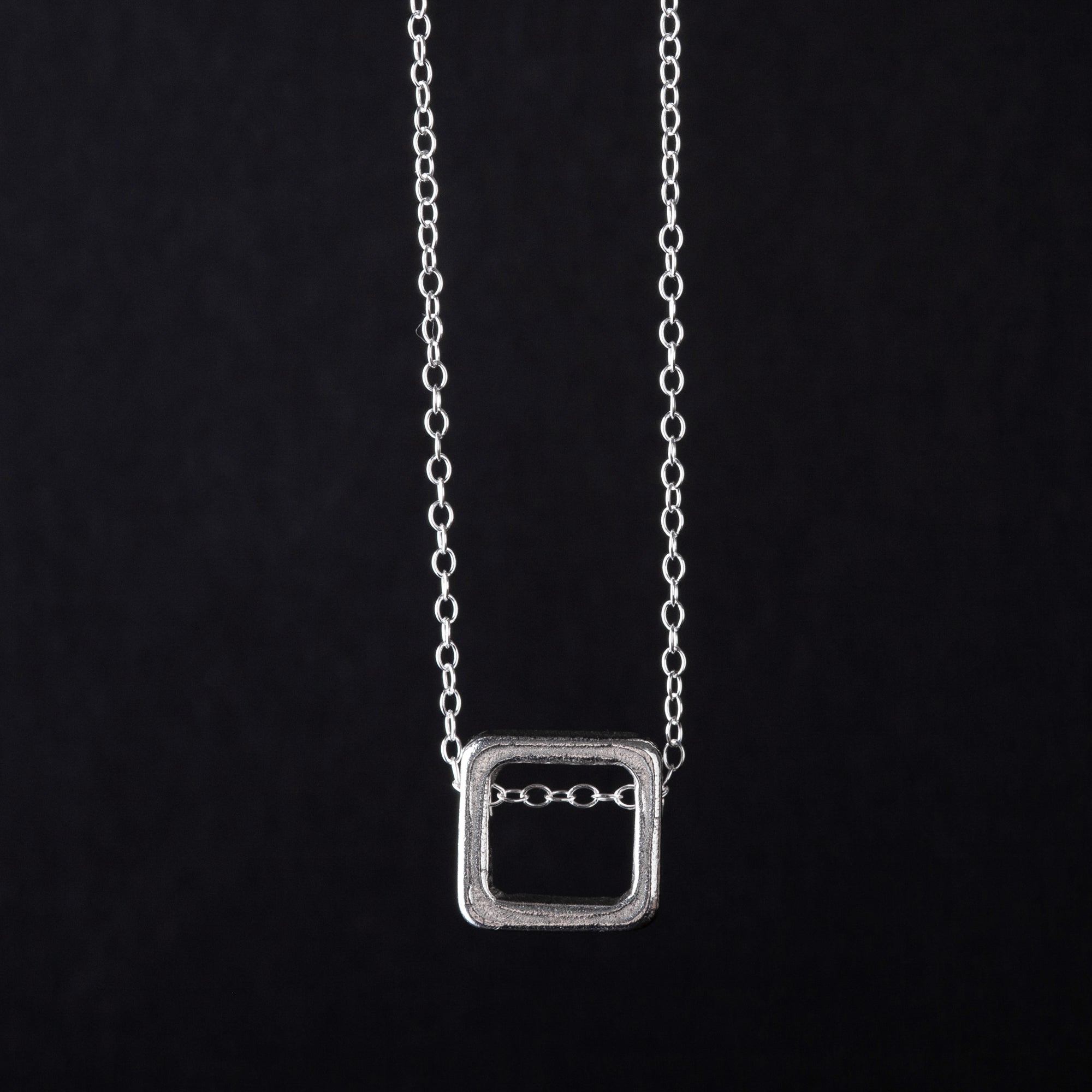 Hand crafted Cube Pendant with 925 Sterling Silver Necklace