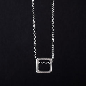 Hand crafted Cube Pendant with 925 Sterling Silver Necklace