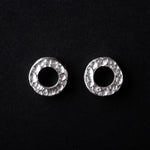 Load image into Gallery viewer, Handcrafted Textured Round 925 Sterling Silver Earrings
