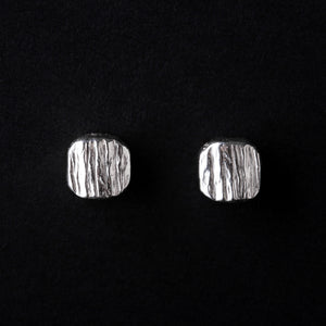 Handmade Textured 925 Silver Sterling Stud Earrings