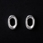 Load image into Gallery viewer, Handcrafted Textured Oval 925 Sterling Silver Stud Earrings
