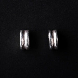 Handmade Mica Semicircle 925 Sterling Silver Stud Earrings