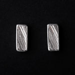 Load image into Gallery viewer, Handmade Rectangular Textured 925 Sterling Silver stud earrings
