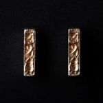 Load image into Gallery viewer, Handcrafted Marl Textured Rectangular 925 Sterling Silver Stud Earrings
