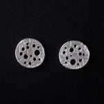 Load image into Gallery viewer, Handcrafted Patterned Disc Earrings in 925 Sterling Silver
