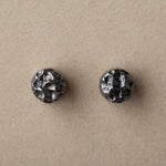 Load image into Gallery viewer, Textured Black Rhodium Plated Circular Silver Studs
