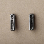 Load image into Gallery viewer, Handcrafted Black Rhodium Plated Minimalist Bar Sterling Silver Studs
