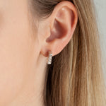 Load image into Gallery viewer, Handcrafted Marl Textured Rectangular 925 Sterling Silver Stud Earrings
