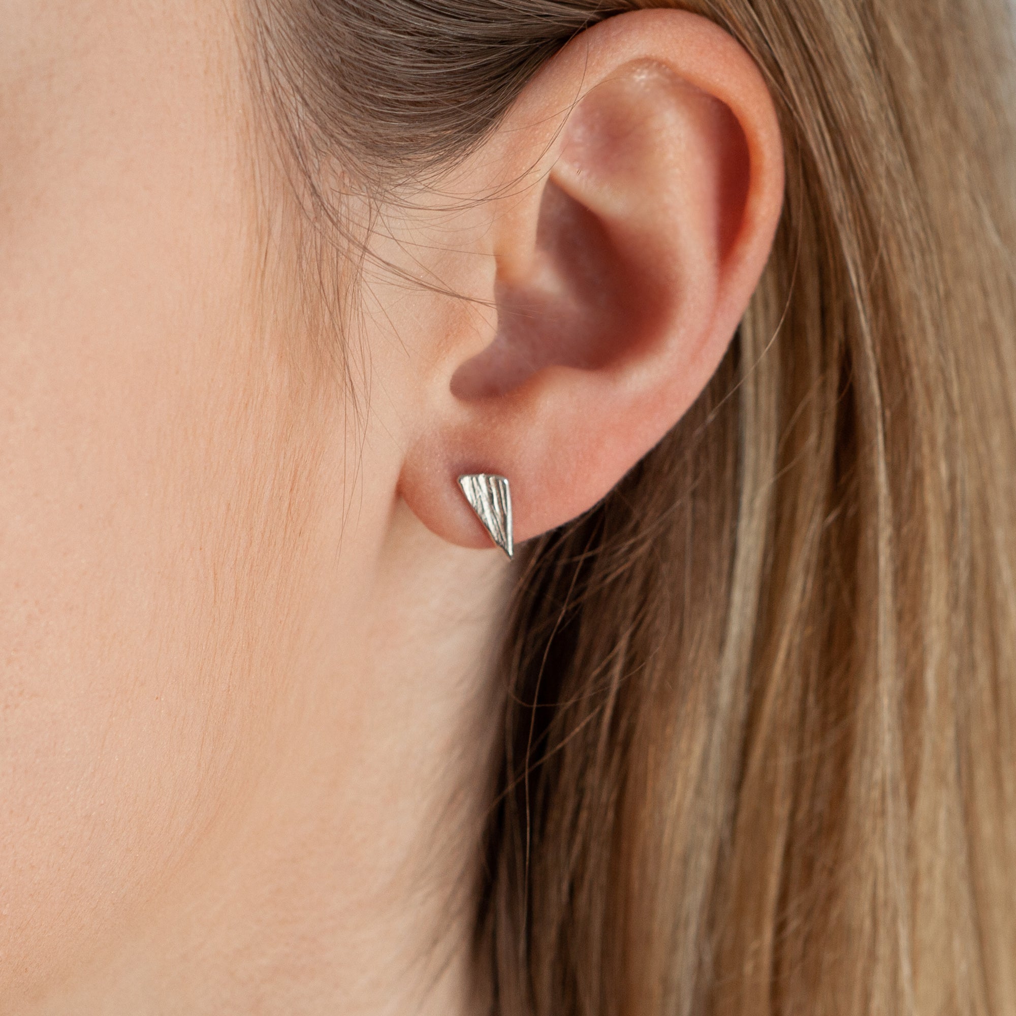 Handmade Shard 925 Sterling Silver Stud Earrings