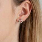 Load image into Gallery viewer, Handcrafted Textured Round 925 Sterling Silver Earrings
