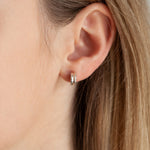 Load image into Gallery viewer, Handmade Mica Semicircle 925 Sterling Silver Stud Earrings
