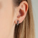 Load image into Gallery viewer, Handcrafted Black Rhodium Plated Minimalist Bar Sterling Silver Studs
