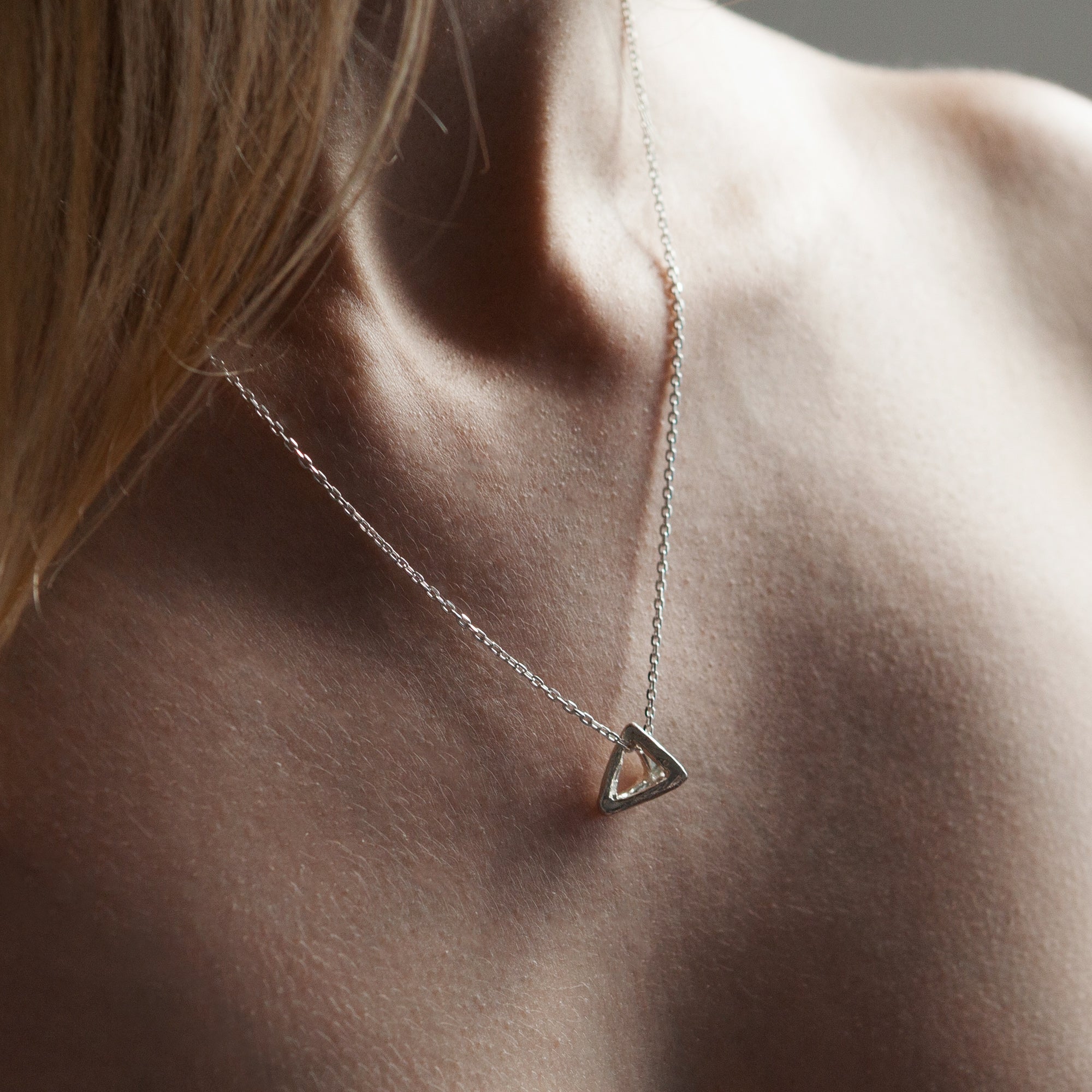 Pyramid Pendant 925 Sterling Silver Necklace