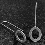 Load image into Gallery viewer, Textured Oval Dropped Earrings Handcrafted in 925 Sterling Silver
